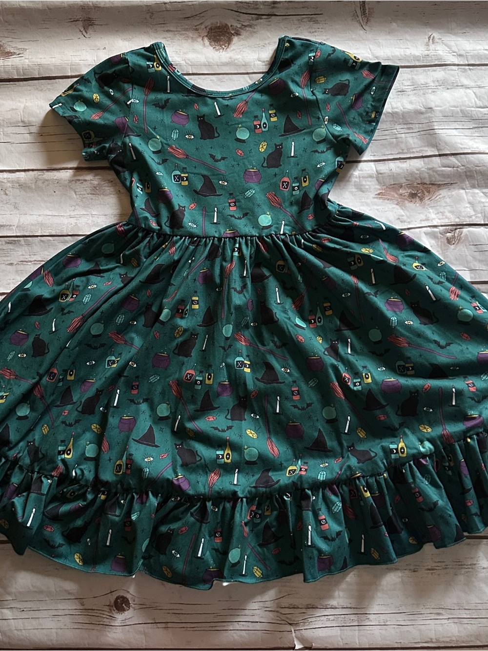 Girlhood teal Halloween dress 7y vguc